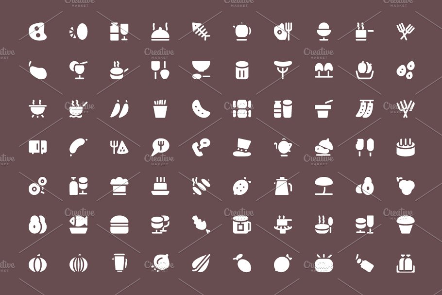 325+食物食品美食简餐矢量图标  325+ Food Vector Icons插图(1)