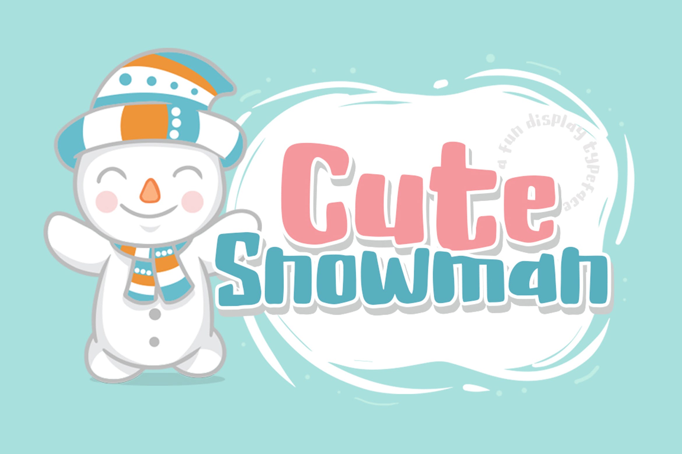 现代清新可爱风格英文手写加粗字体 Cute Snowman插图