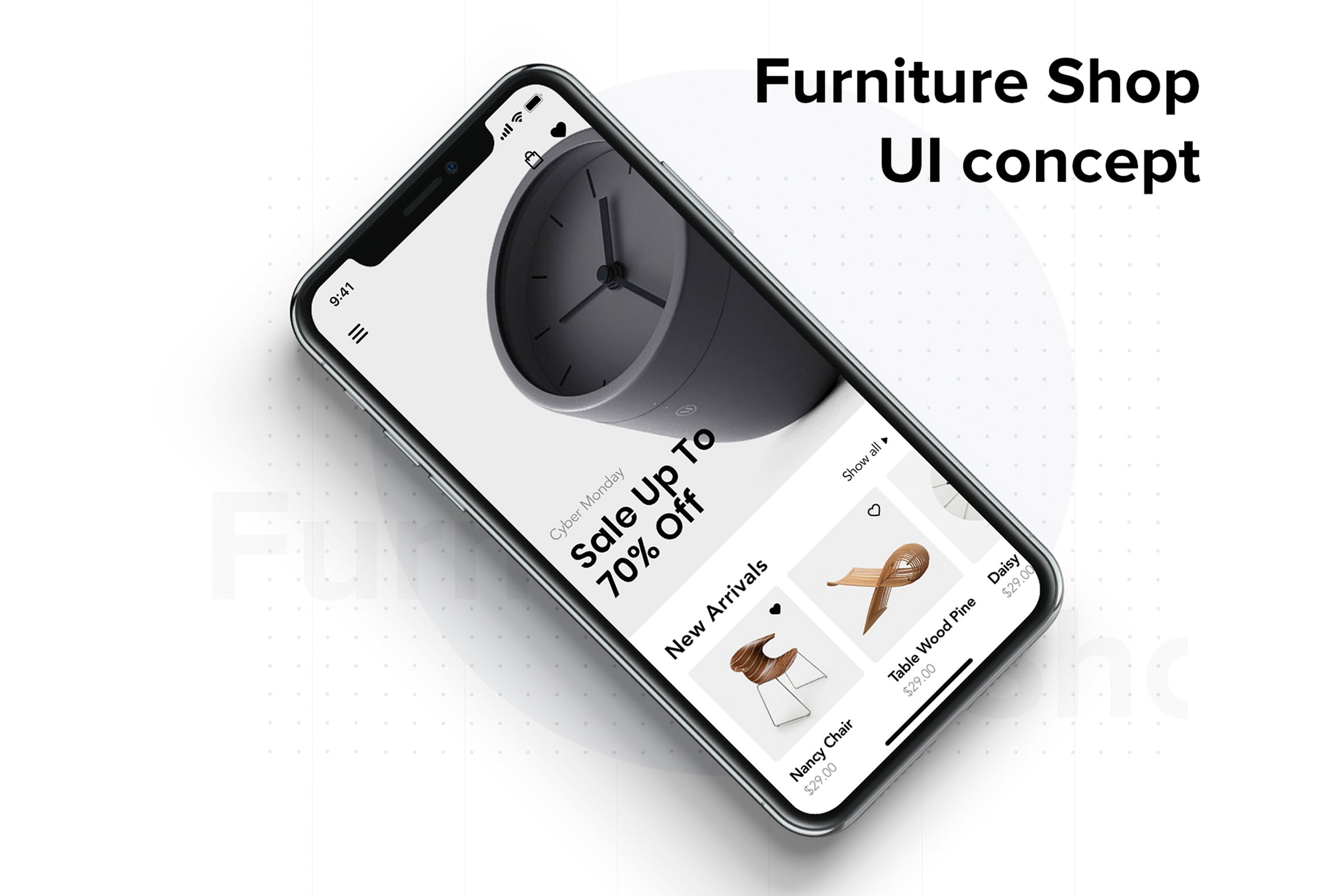 创意设计家具电商APP应用UI模板 Modern Furniture Mobile App UI Kit插图