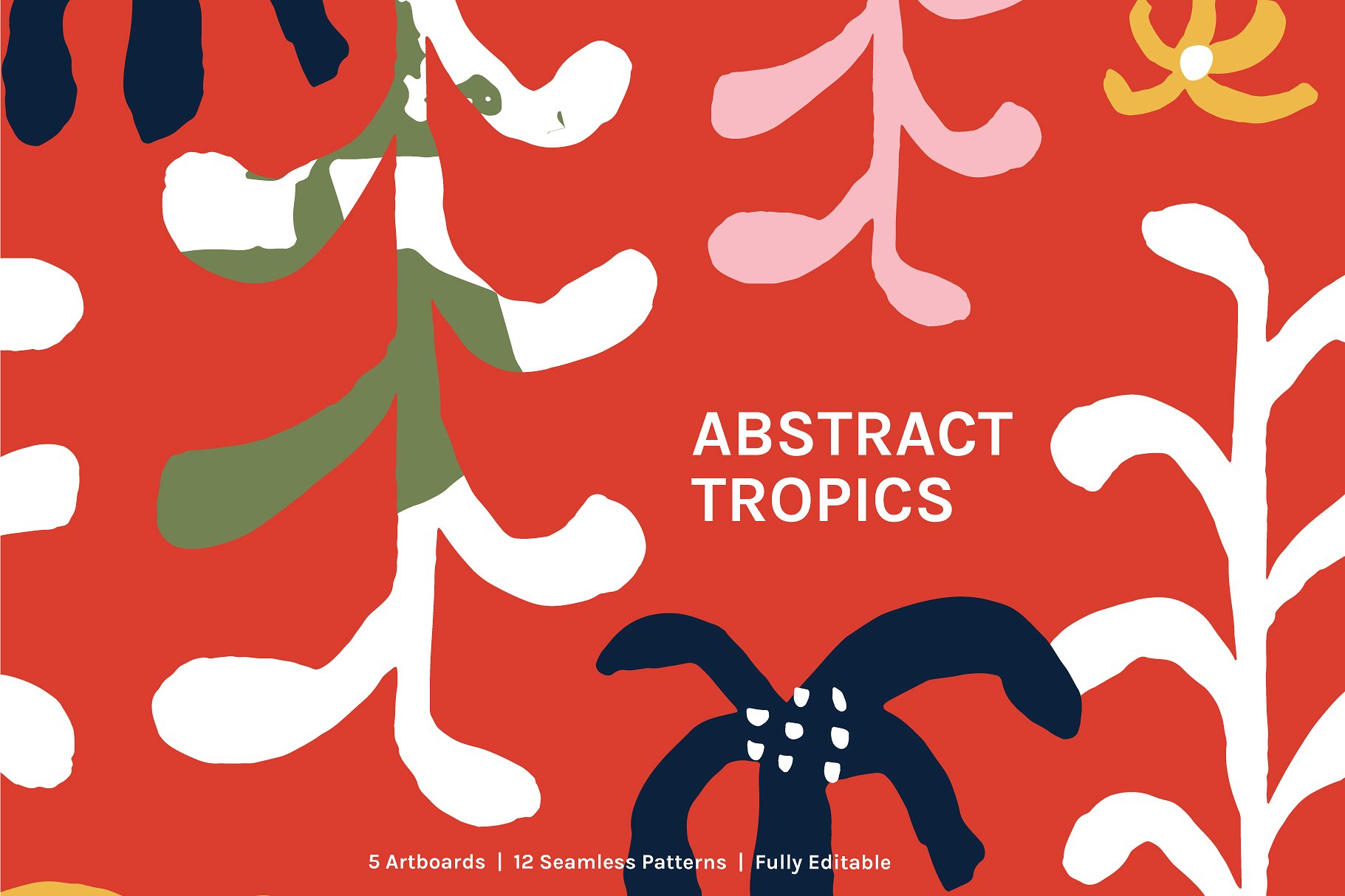 抽象热带无缝植物图案纹理 Abstract Tropics | Boards + Patterns插图