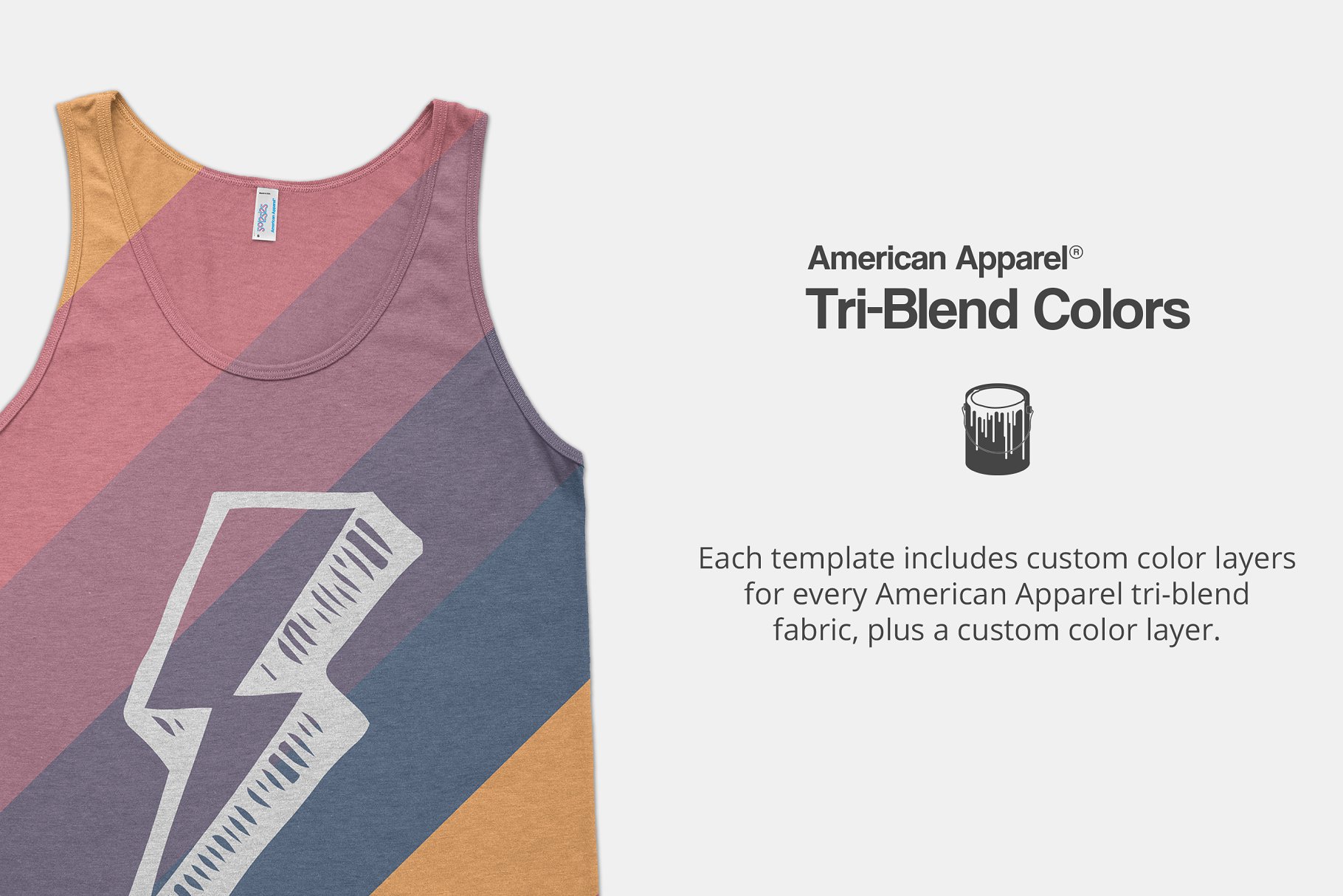 美式背心样机模板 American Apparel TR408 Mockups插图(3)