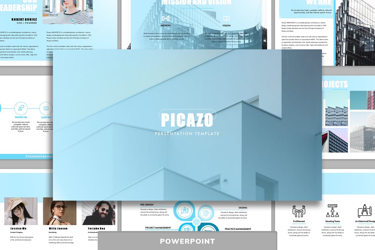 建筑设计策划投标PPT幻灯片模板 Picazo – Architecture Powerpoint Template插图