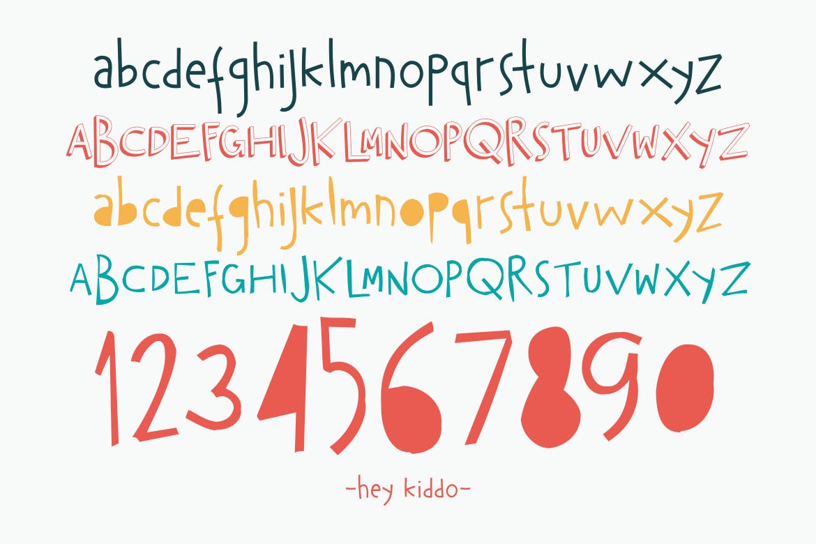 可爱仿小孩铅笔手写英文无衬线字体 Hey Kiddo – Children Font插图(5)