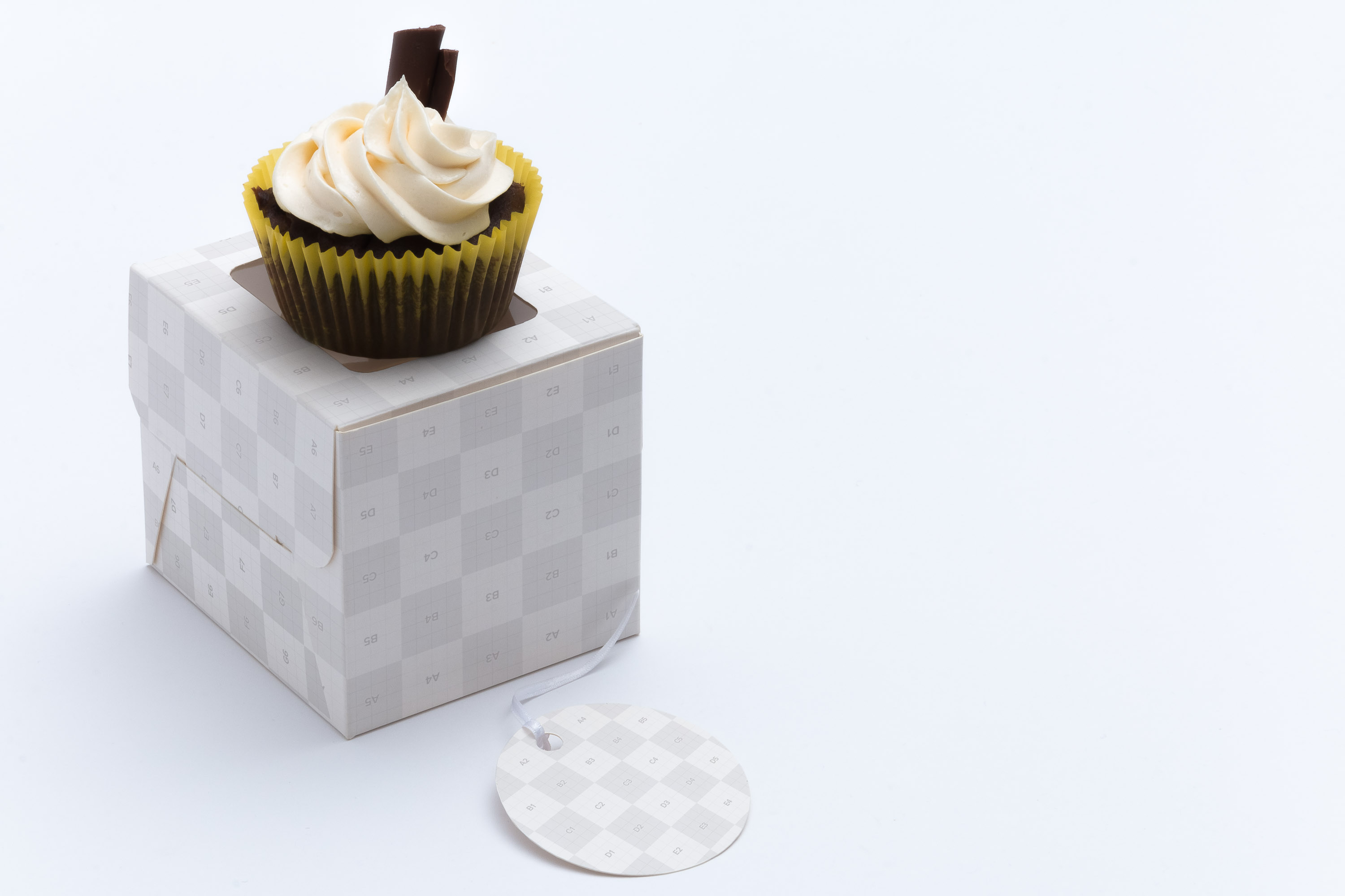 单个装纸杯蛋糕包装盒样机模板03 One Cupcake Box Mockup 03插图1