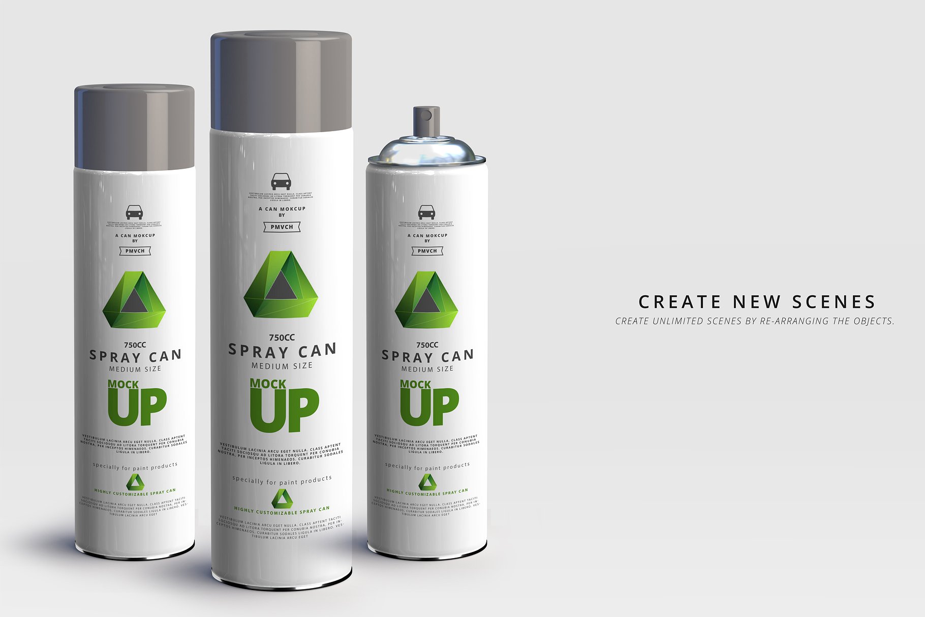 大尺寸的喷雾罐展示样机 Spray Can Mockup – Large Size [psd]插图(6)