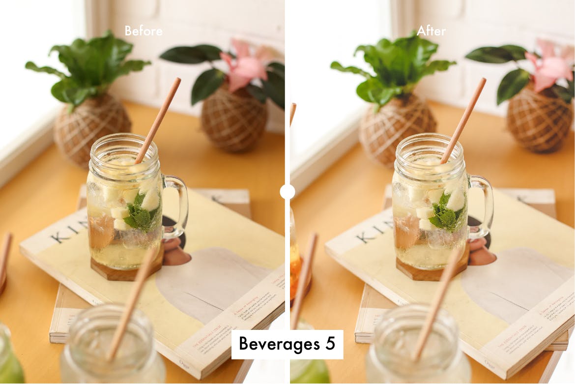 6款奶茶饮品摄影调色滤镜LR预设 6 Lightroom Preset for Beverages插图5