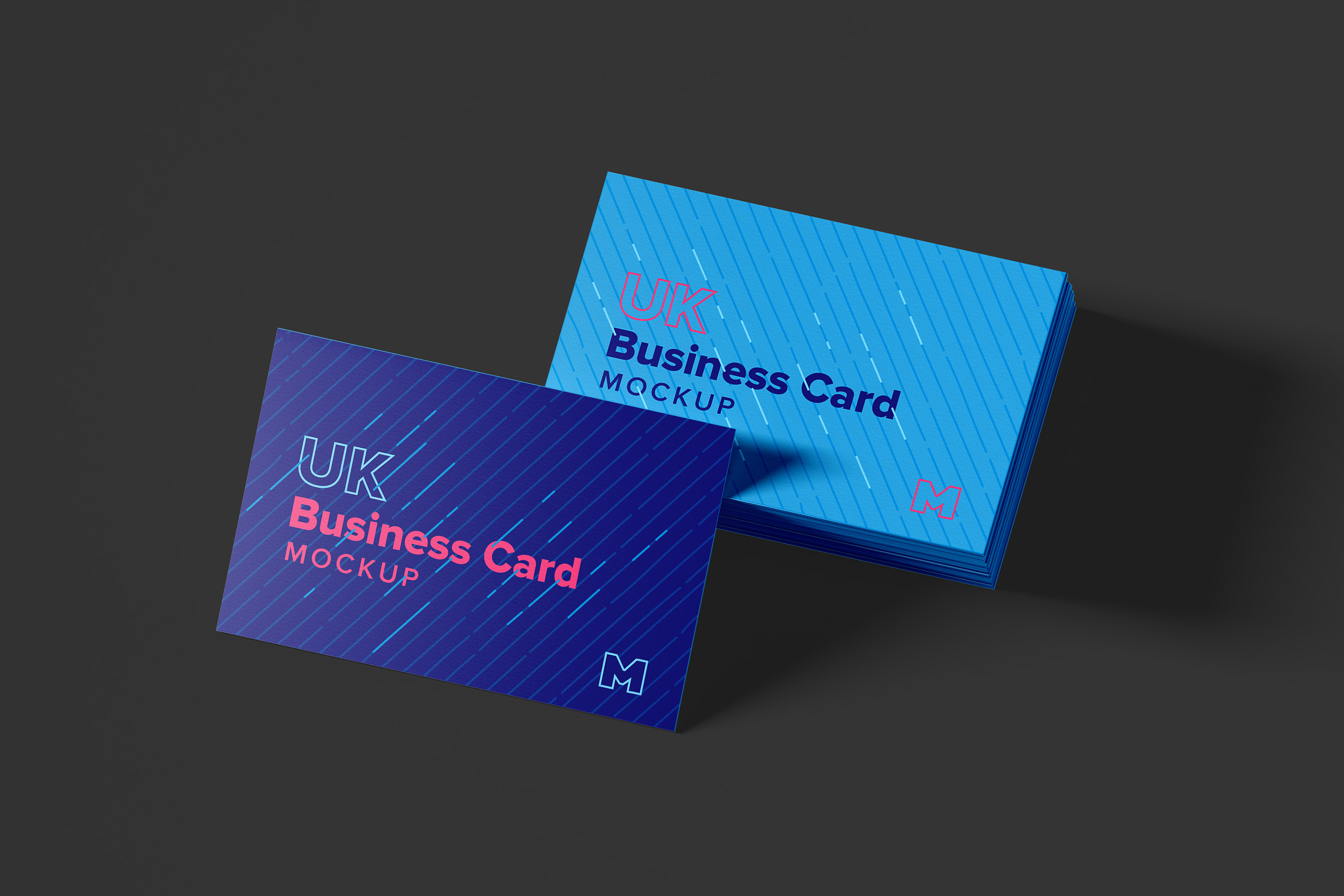 UK标准规格企业名片设计预览图样机模板06 UK Business Cards Mockup 06插图(2)
