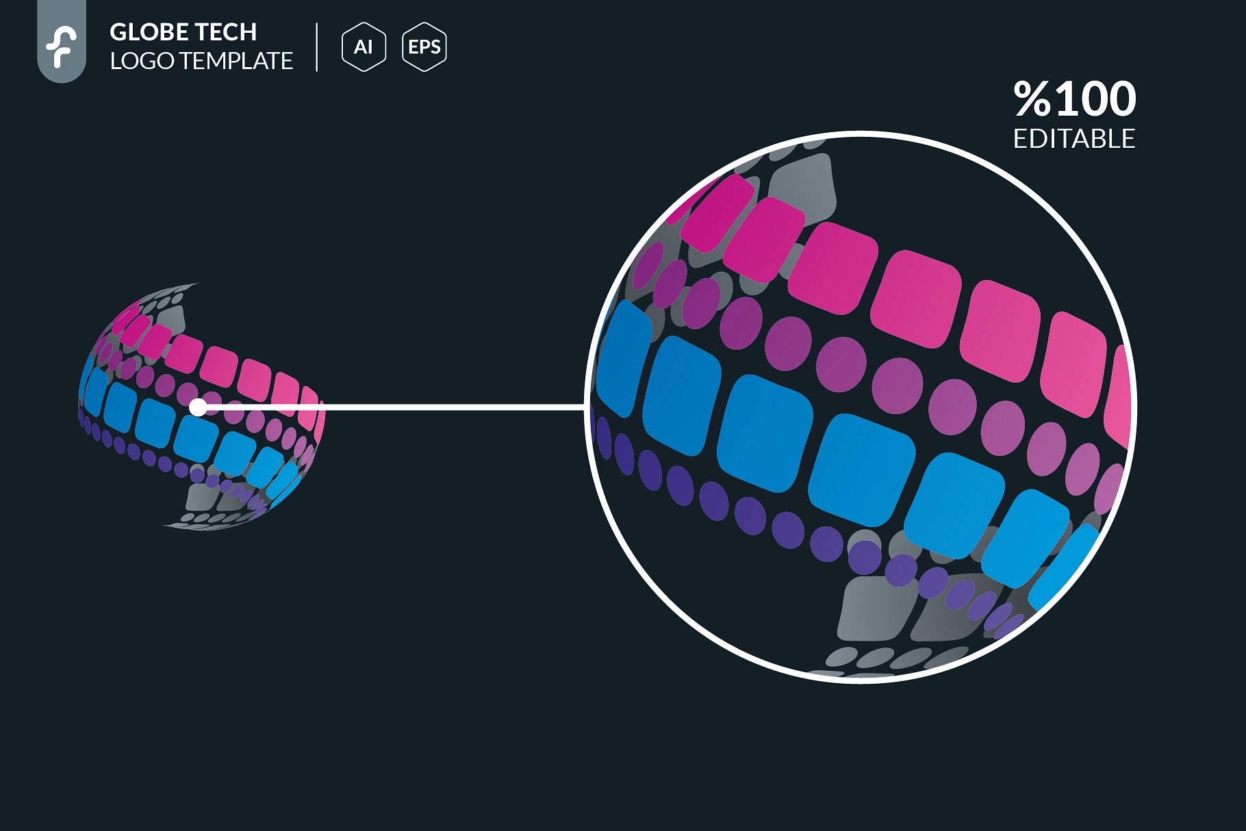 环球科技主题Logo模板 Globe Tech Logo插图(2)