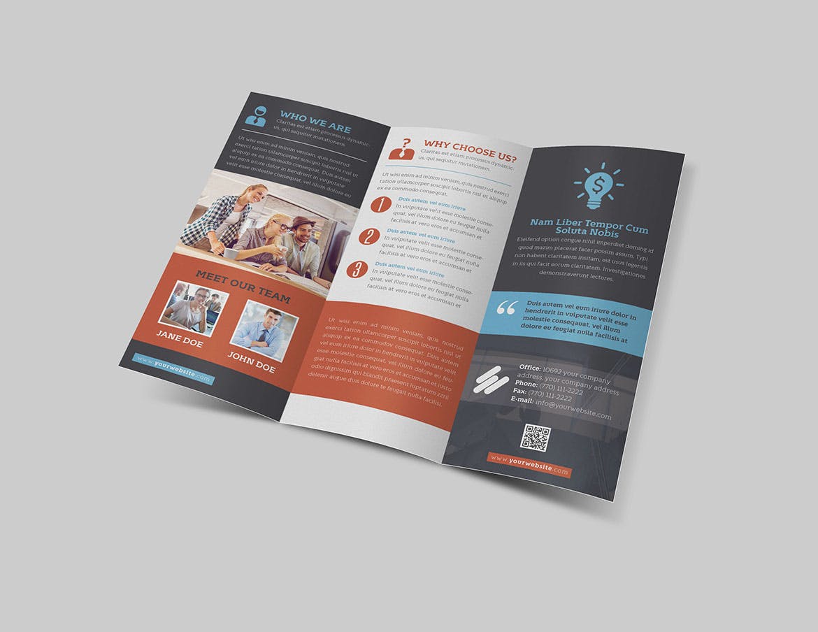 三折页设计传单宣传单设计模板 Business Z-Fold插图(1)