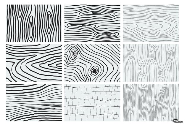 20款木材年轮纹理矢量设计素材 Wood Texture Vector插图(2)