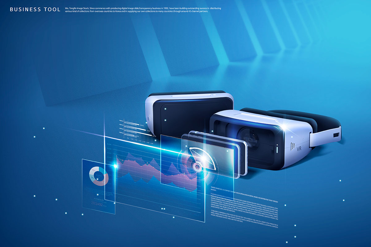 VR虚拟现实技术高科技产品海报设计插图