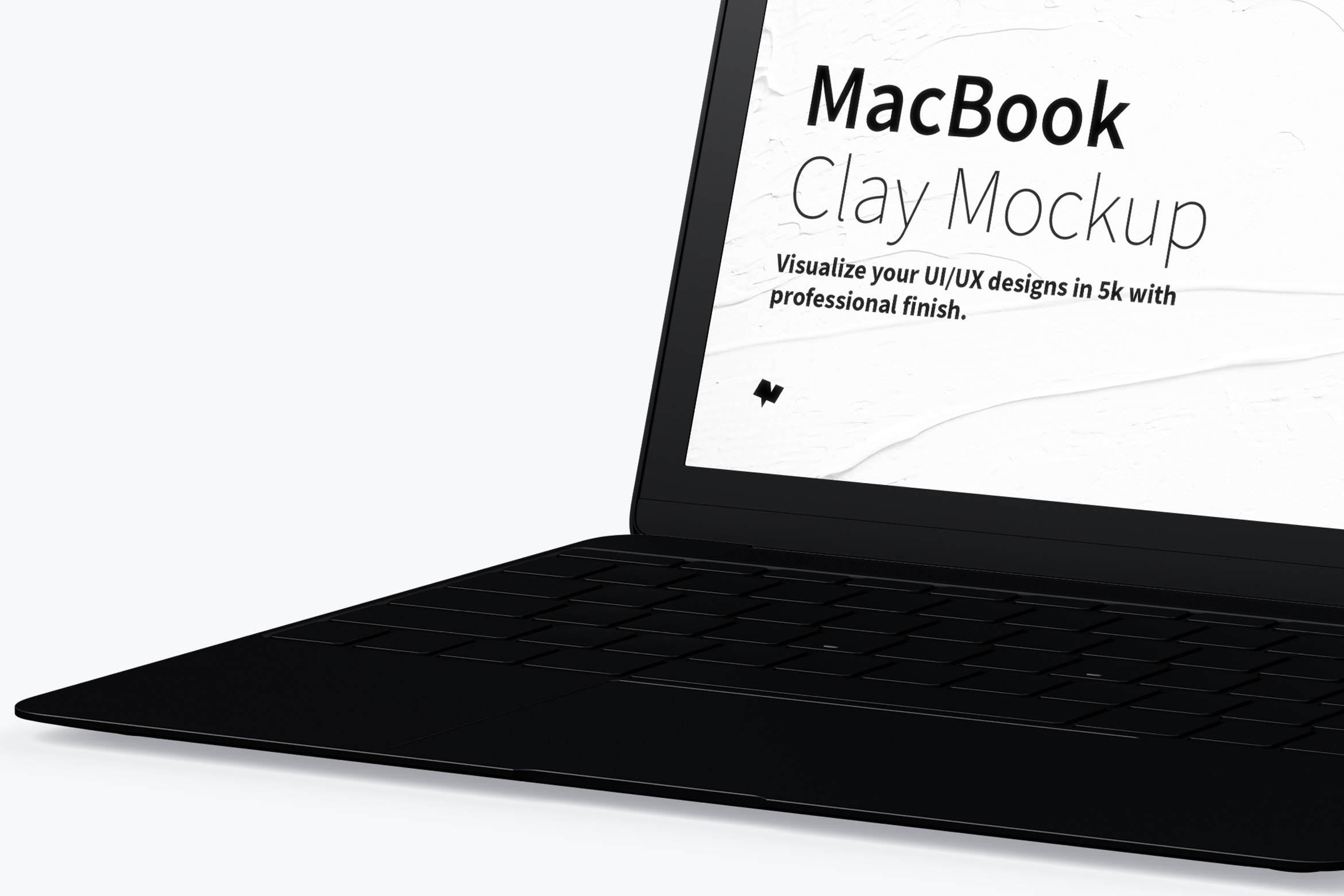 MacBook笔记本电脑屏幕演示右视图样机 Clay MacBook Mockup, Right View插图(2)