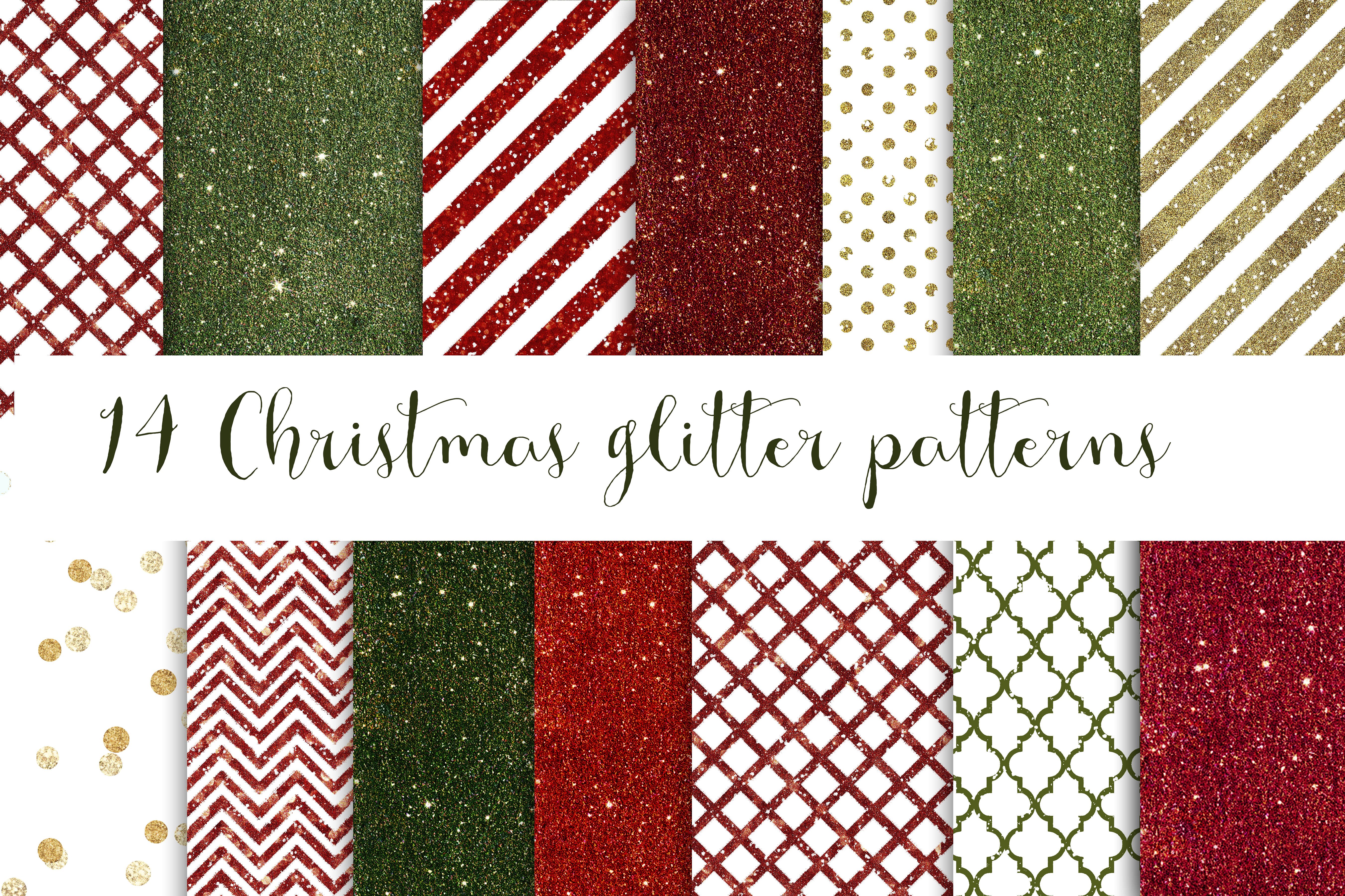 14款圣诞主题闪光纹理 14 Christmas glitter patterns插图