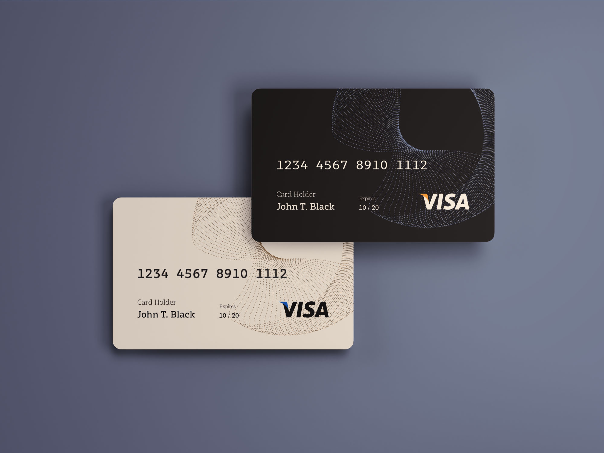 信用卡银行卡双面设计效果样机PSD模板 Credit Cards Mockup – PSD插图
