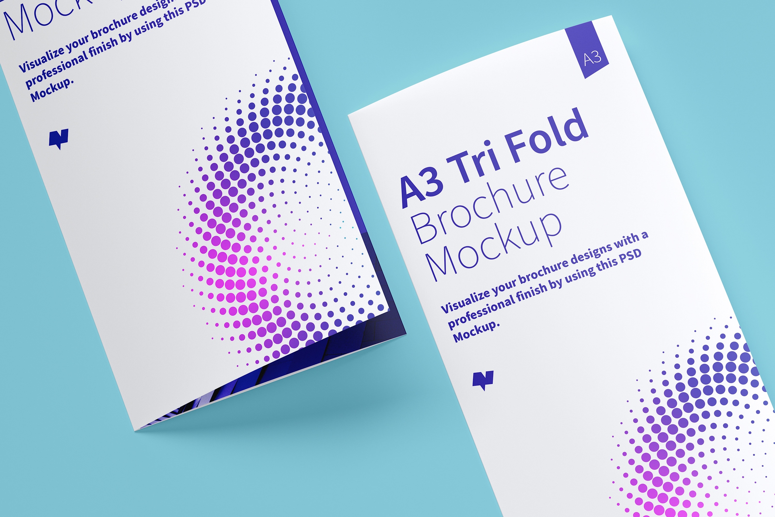 A3尺寸大小三折页传单小册子设计图预览样机05 A3 Trifold Brochure Mockup 05插图(4)