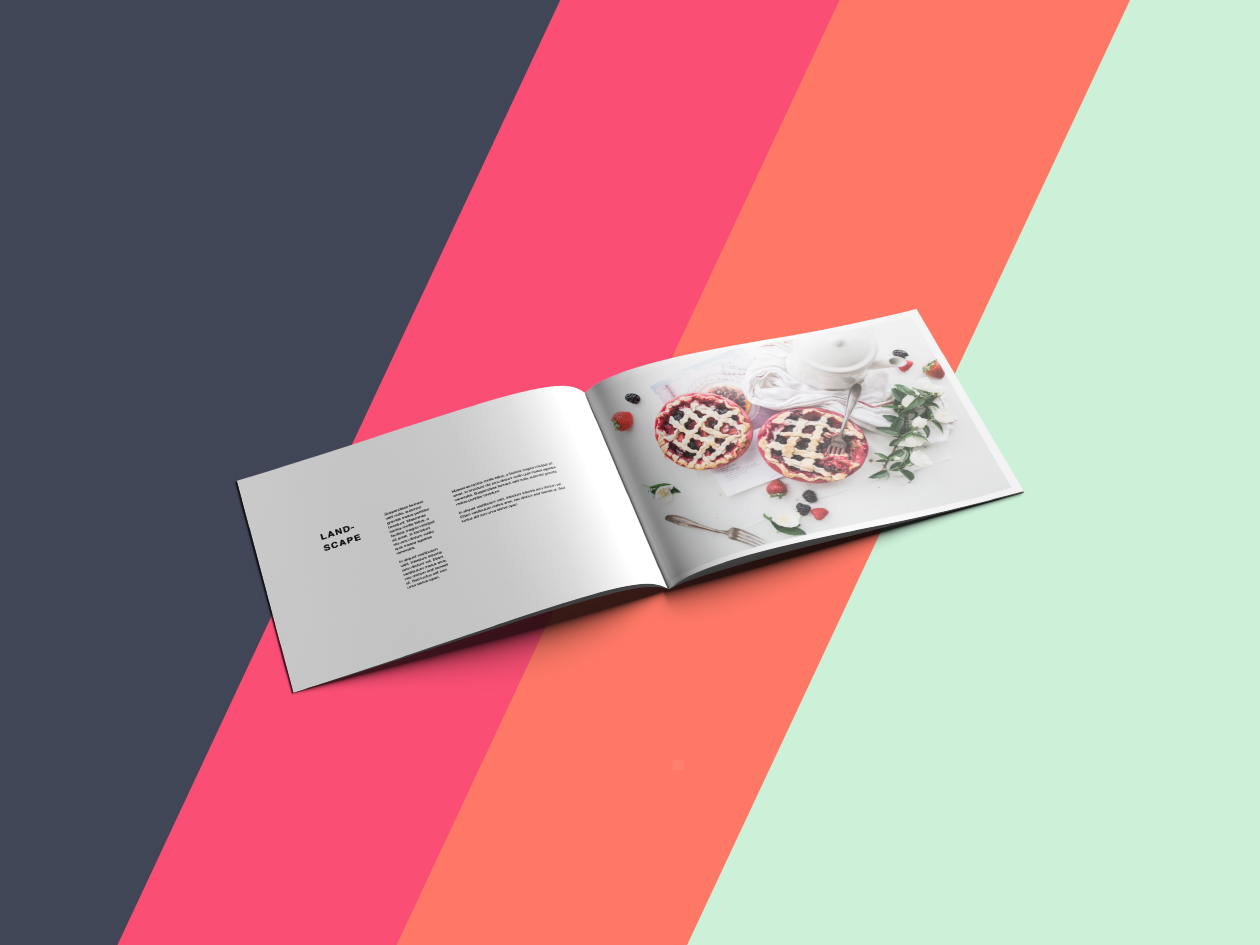 品牌宣传画册内页排版设计PSD样机 Landscape Brochure Mockup PSD插图(8)