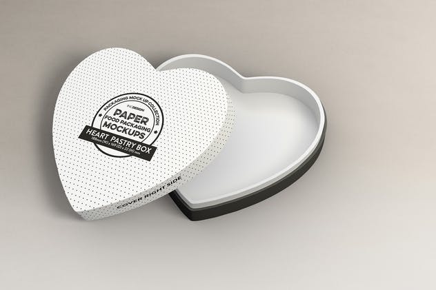 心形礼品纸盒外观包装设计样机 Paper Heart Box Packaging Mockup插图2