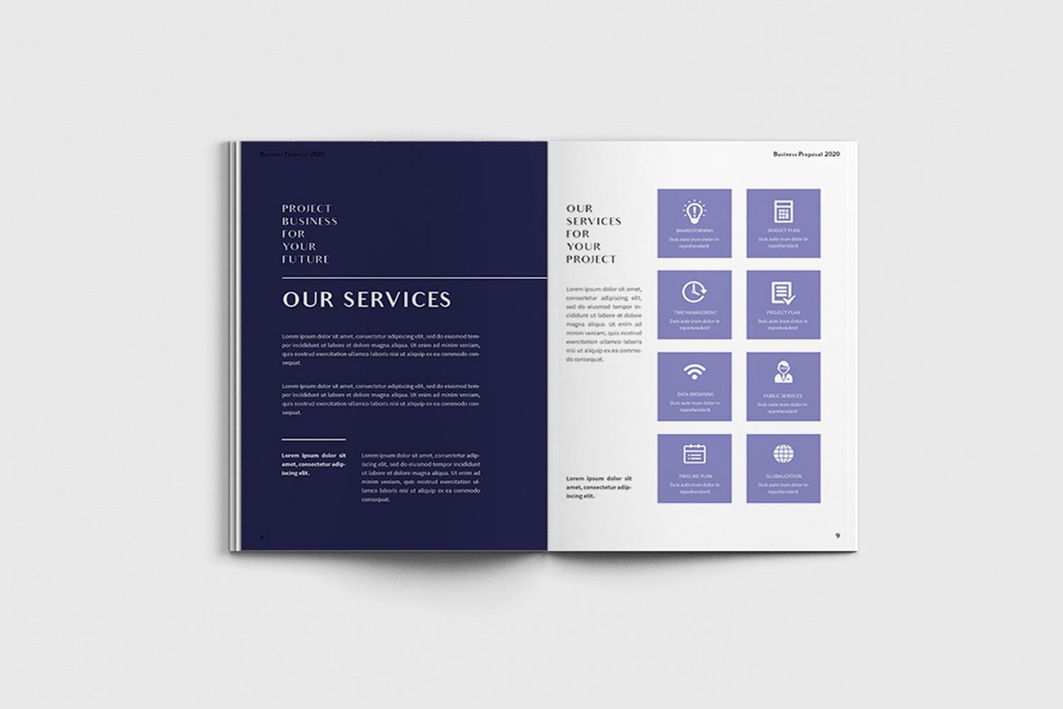 项目规划设计方案/项目解决方案画册设计模板 Exposina – A4 Business Brochure Template插图4