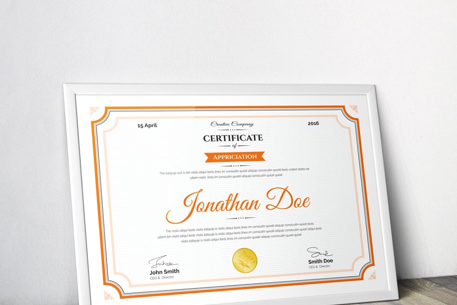 经典证书颁奖授权文件模板 Clean Certificate Template插图6