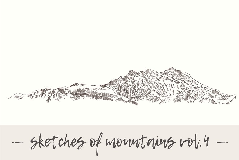 山峰素描素材集 Set of sketches of mountain, vol. 4插图
