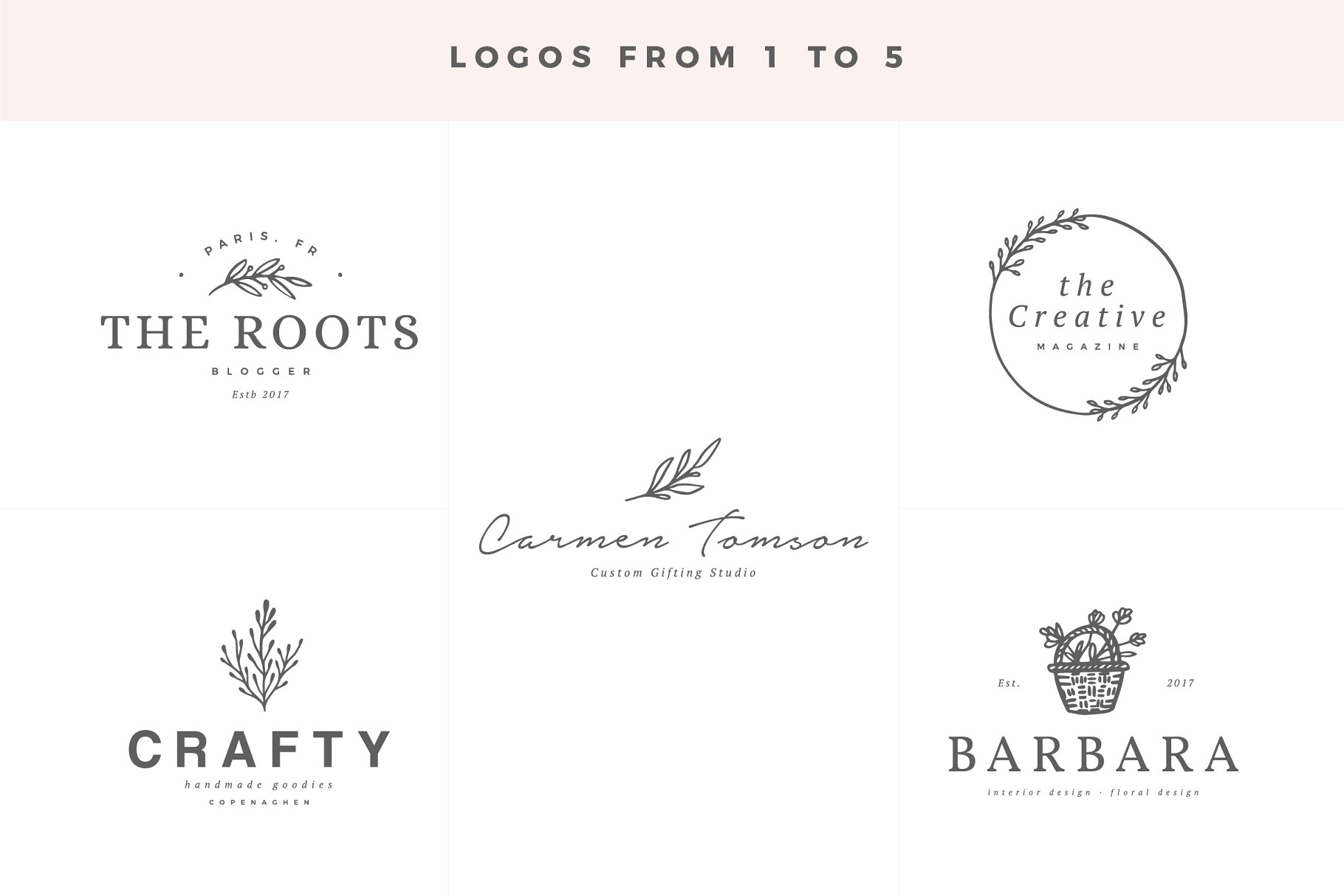 商标设计模板素材 Delicate Logos – Volume 03插图(4)