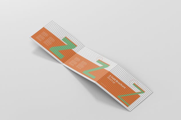 横向三折页菜单/广告册子样机模板 Z-Fold Brochure Mockup – Landscape Din A4 A5 A6插图(11)