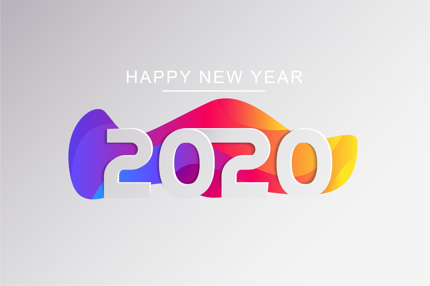 2020新年数字彩色矢量设计图形素材 2020 Happy New Year Greeting Card插图5