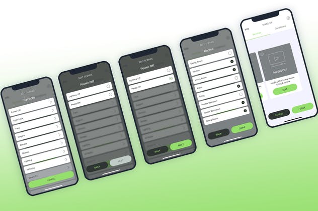 智能家居APP应用场景UI套件 Scenes Smarthome Mobile UI – FP插图(2)