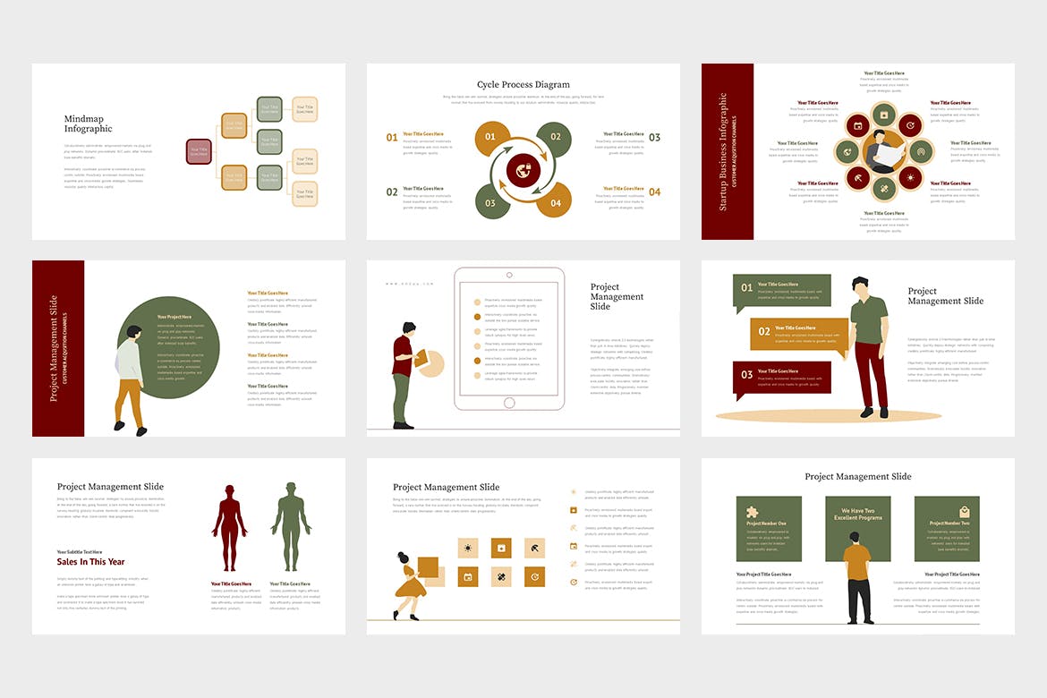 市场分析/市场调研报告PPT模板下载 Rozua : Vector Infographic Business Powerpoint插图(4)