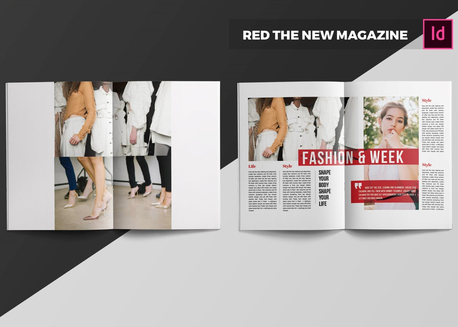时尚/商业/人物/金融杂志设计模板 Red The New | Magazine Template插图(5)