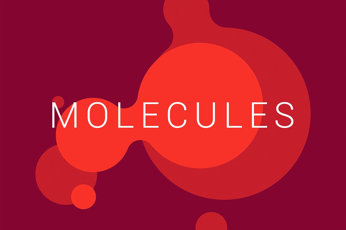 抽象分子结构扁平化风格背景v02 Molecules | Flat Backgrounds | V02插图(4)