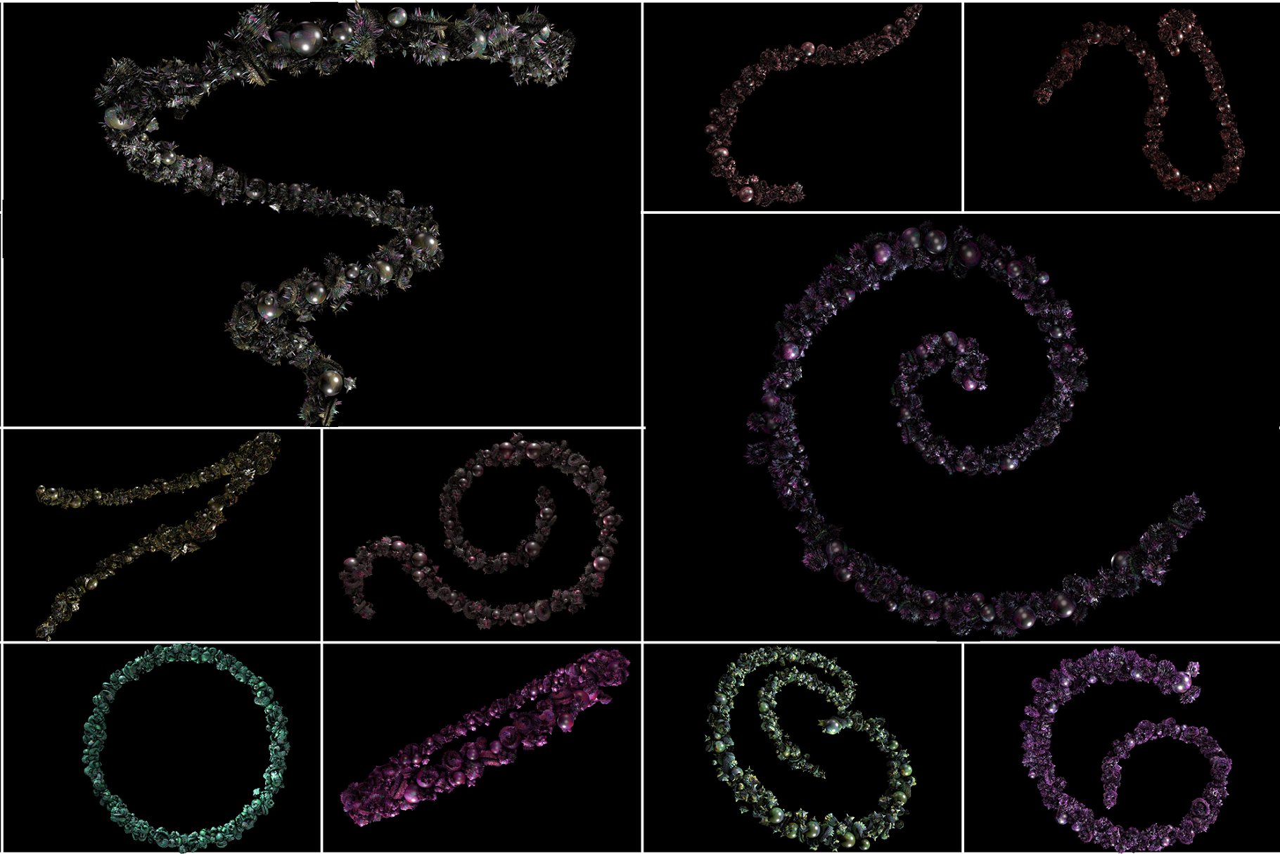 8K高分辨率创意珍珠和刺猬状装饰叠层背景 Hedgehogs & Pearls插图3