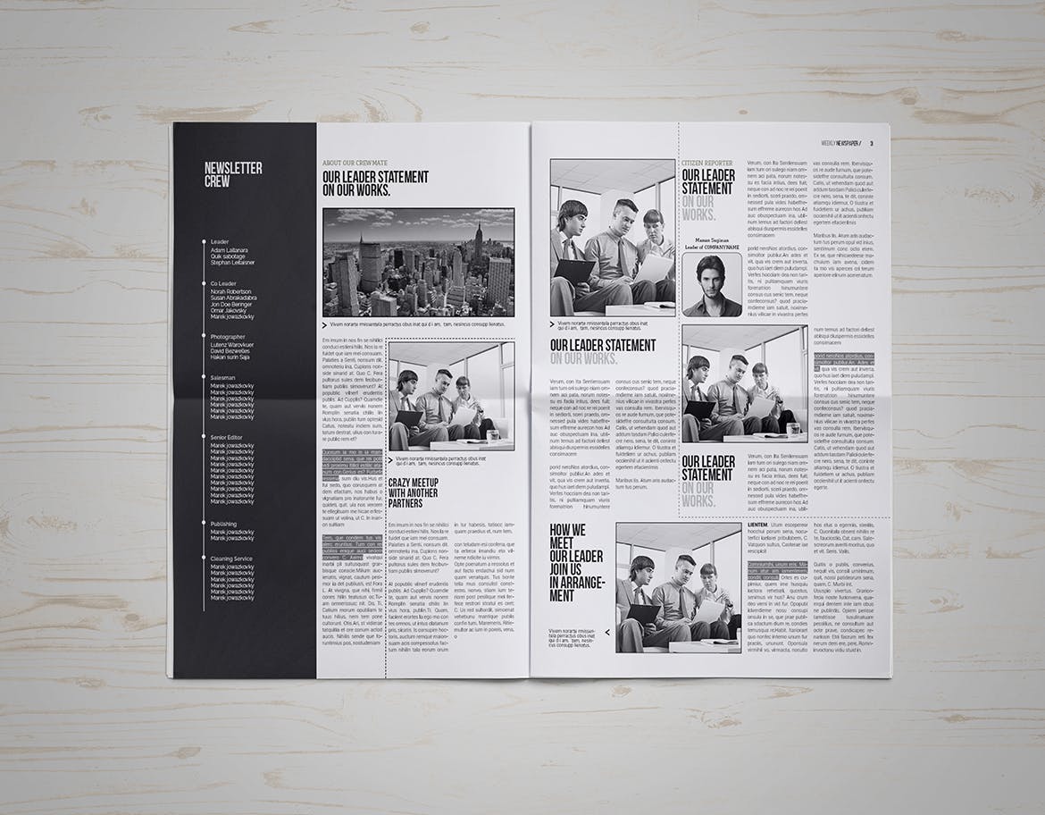 企业品牌内宣报纸设计模板 InDesign Newspaper Template插图(1)
