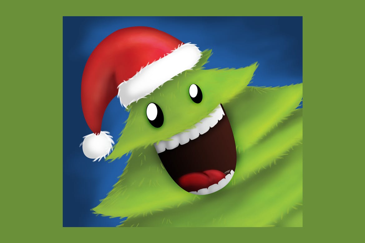 可爱设计风格圣诞树设计PSD分层模板 Christmas Tree插图3