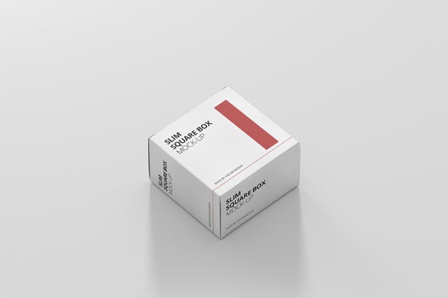 方形薄纸盒包装盒样机 Package Box Mockup – Slim Square插图3