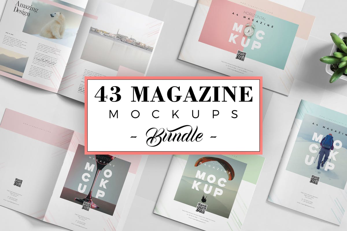 43款个性独家杂志样机模板 43 Magazine Mockups Bundle插图