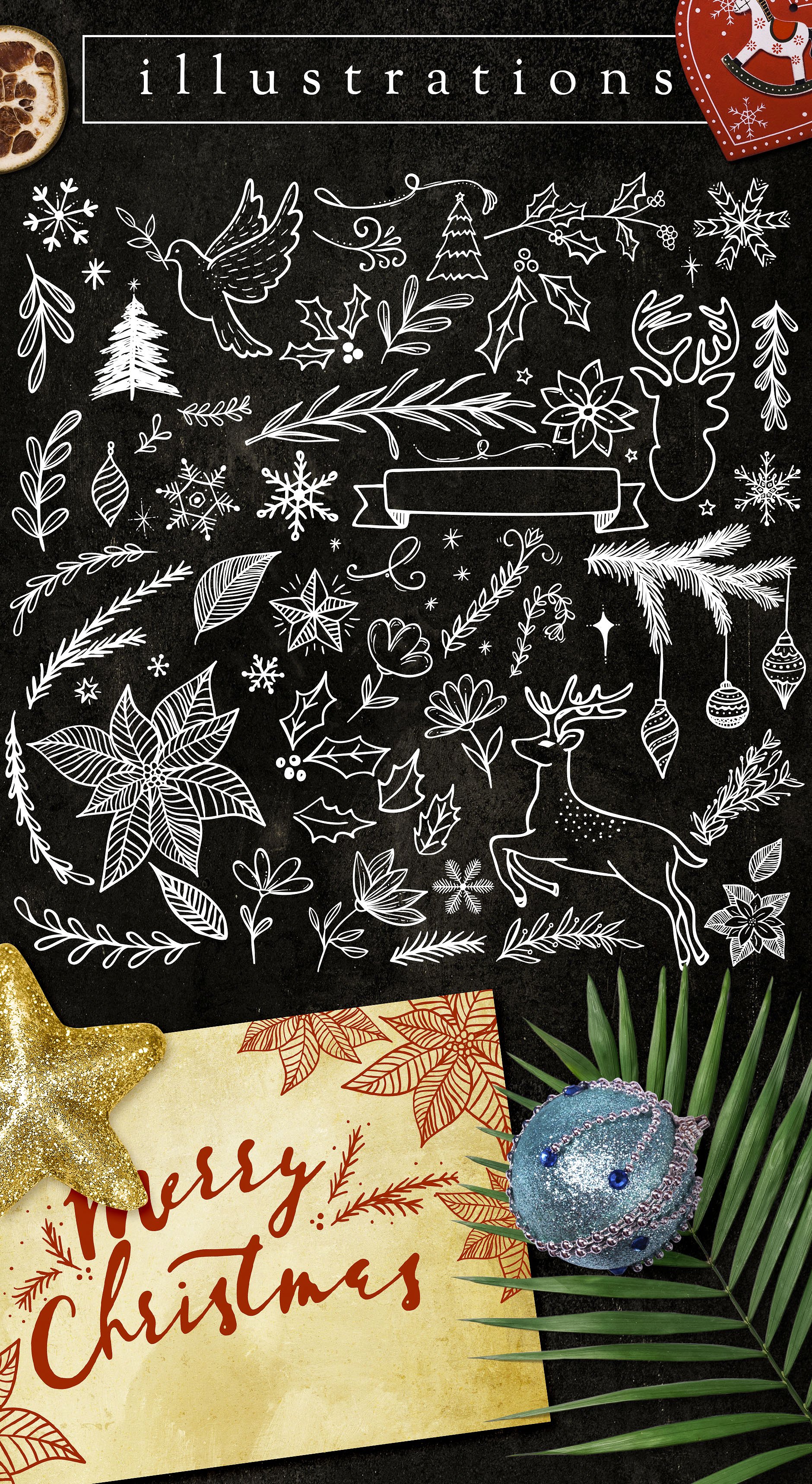 圣诞节贺卡DIY设计素材包v3 DIY Christmas Cards v3插图(3)