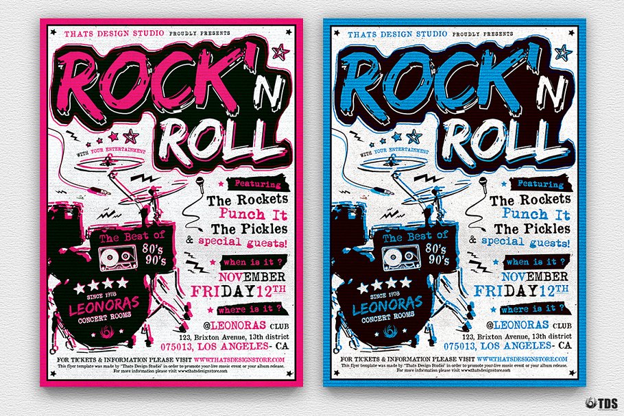 摇滚音乐节活动海报PSD模板v5 Rock Festival Flyer PSD V5插图2