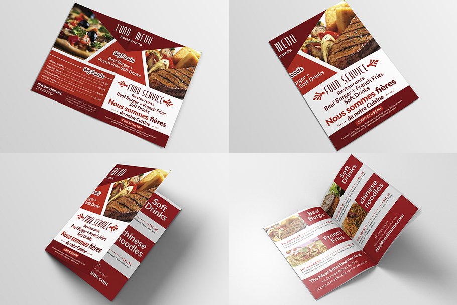 40款西式饮食菜单传单模板合集 Restaurant Menu Bundle插图17