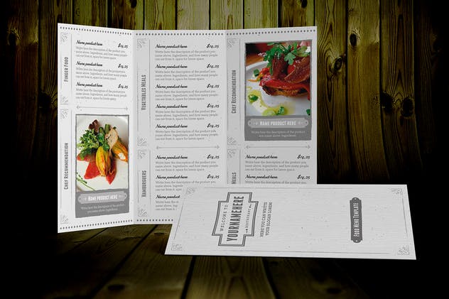 经典餐厅食品菜单设计模板 Classy Food Menu 4 Illustrator Template插图(9)
