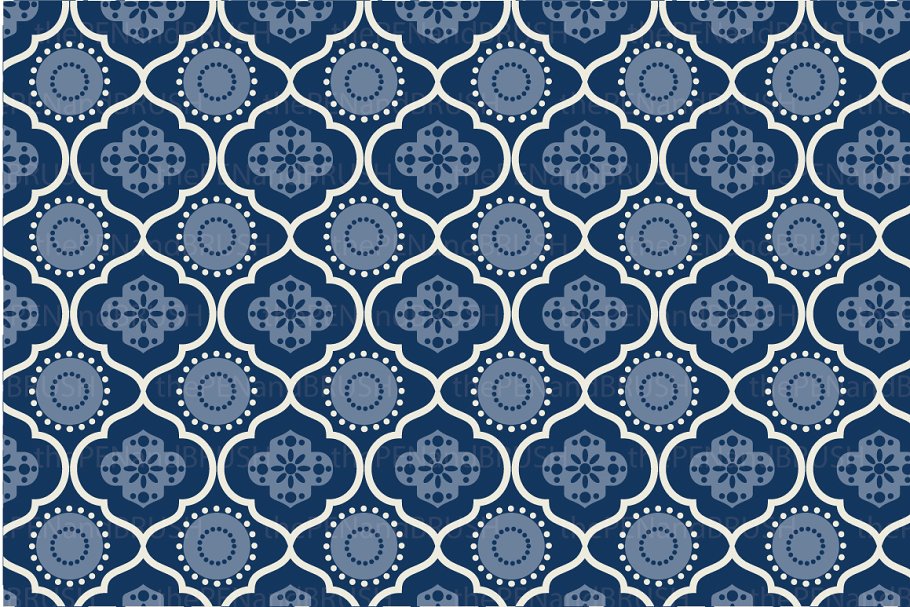 摩洛哥民族风装饰图案纸张纹理 Moroccan Seamless Patterns – Vector插图3