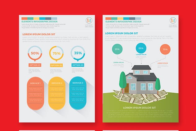 房地产开发流程信息图表设计素材 Real estate 4 infographic Design插图(5)