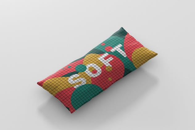 时尚多彩长矩形沙发卧室枕头样机模板 Pillow Mockup – Long Rectangle插图(8)