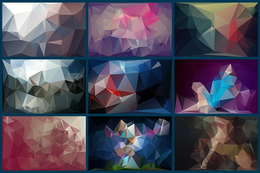 多边形抽象渐变背景素材 Polygon Abstract Backgrounds插图3