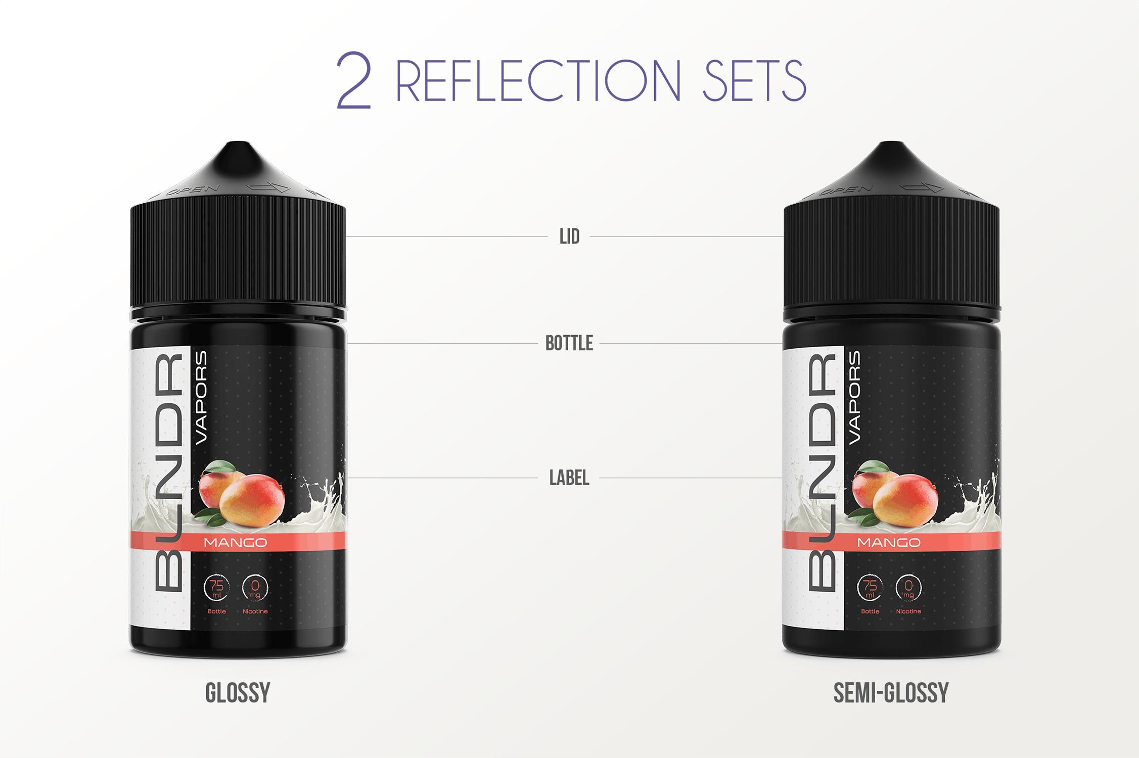 75ml装电子烟烟油外观设计预览样机模板 eLiquid Bottle Mockup v. 75ml-B插图(3)