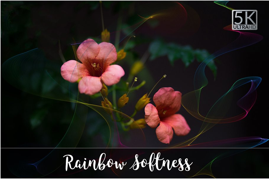 5K分辨率柔和光线叠层背景 5K Rainbow Softness Overlays插图2