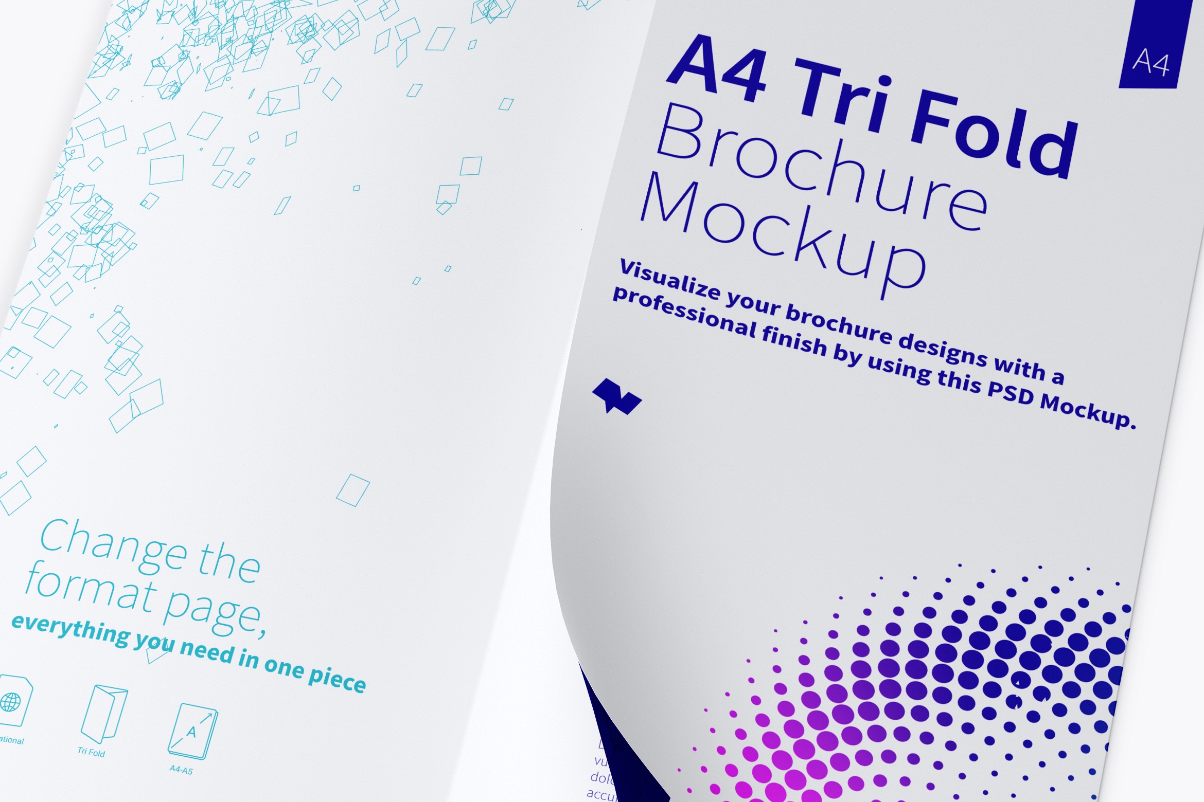 A4尺寸三折页设计传单/小册子设计样机04 A4 Trifold Brochure Mockup 04插图(3)