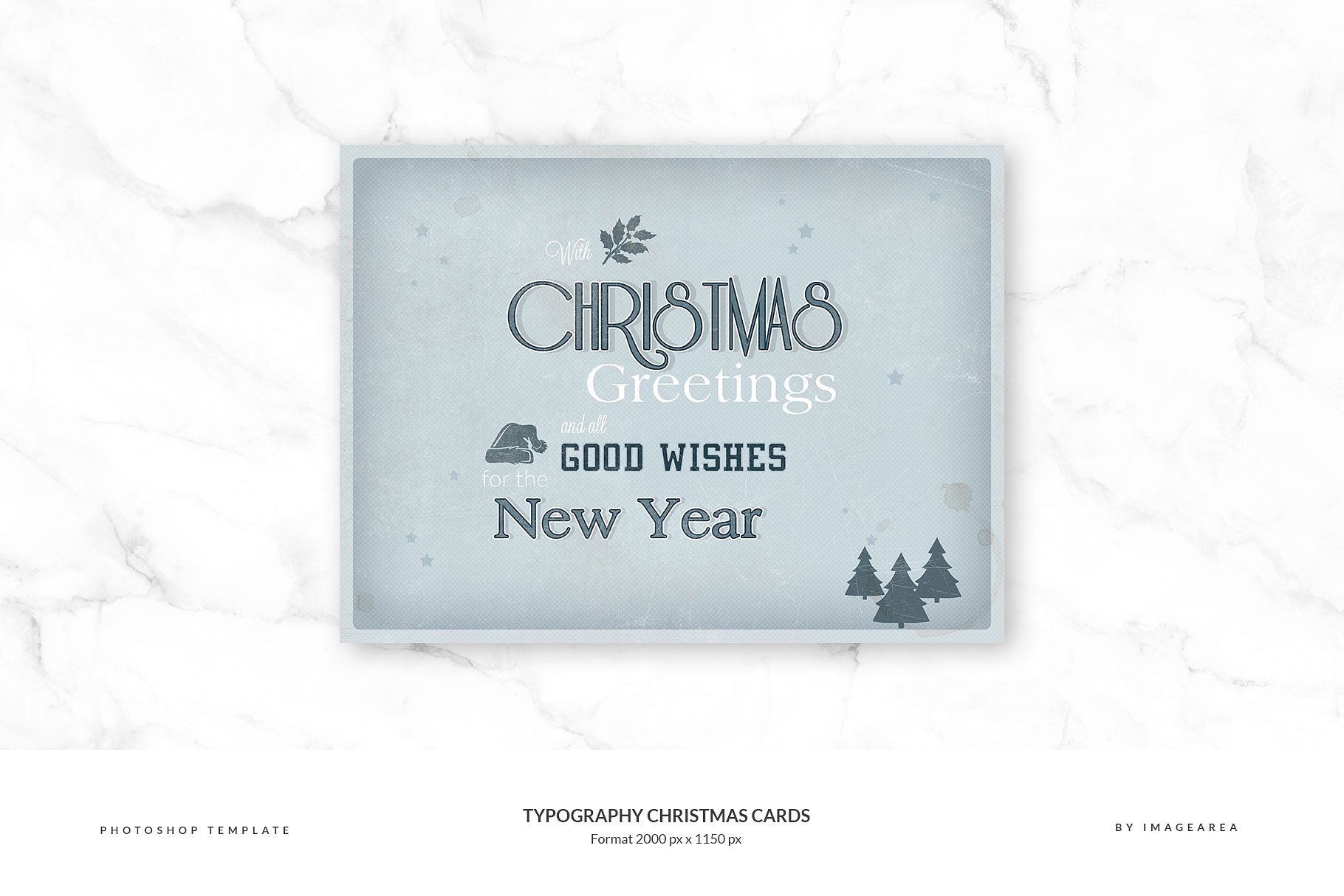 古典风格圣诞节活动贺卡模板 Typography Christmas Cards插图(3)