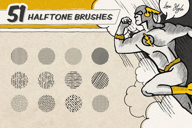 复古美式漫画效果生成Procreate笔刷 Vintage Comic Procreate Brushes插图(4)