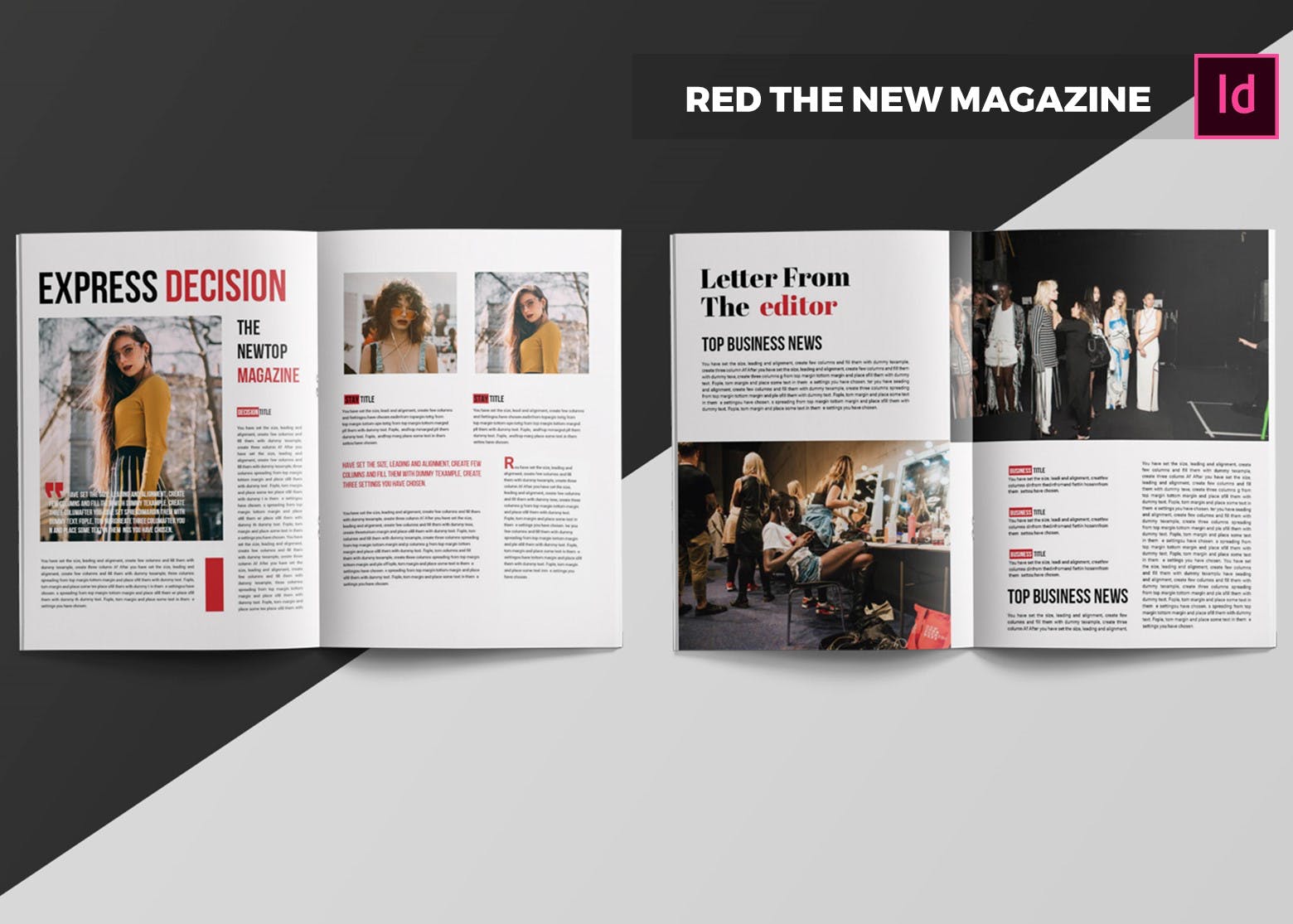 时尚/商业/人物/金融杂志设计模板 Red The New | Magazine Template插图(6)